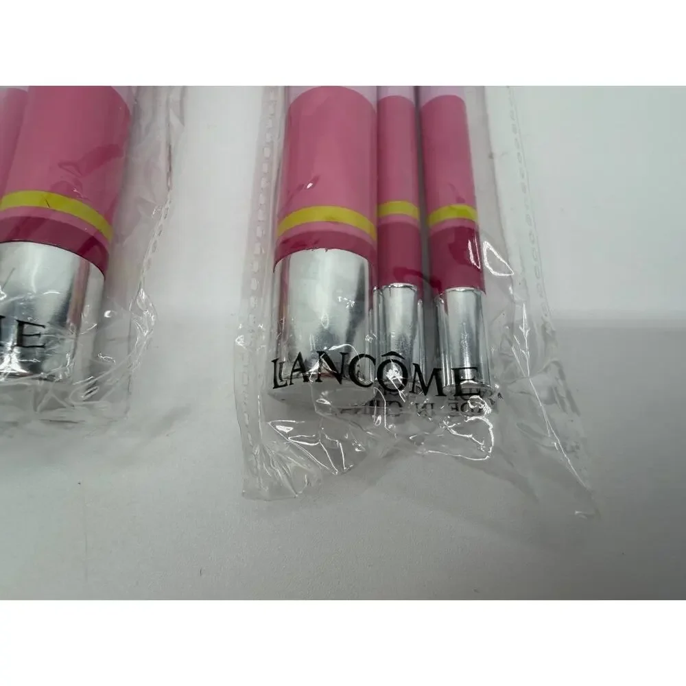 Lancome Makeup Brush Set of 2 New Cosmetic Brushes  Pink Stripe